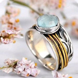 NEW Retro Faux Sapphire Blue Cubic Zirconia Sz 8